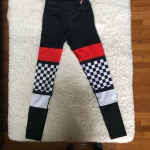 Fun workout leggings with checkerboard detail